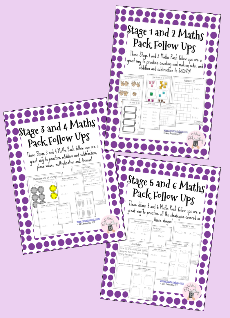 Stage 1-6 Maths Pack Follow Ups BUNDLE