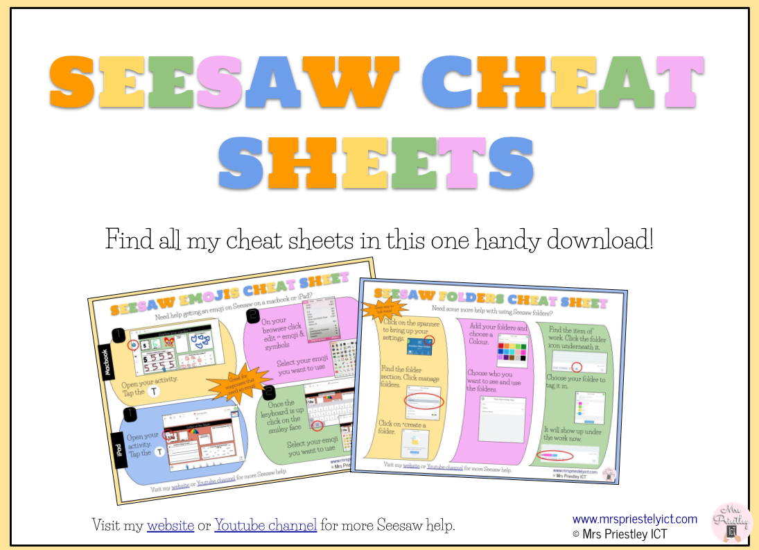 Seesaw Cheat Sheets