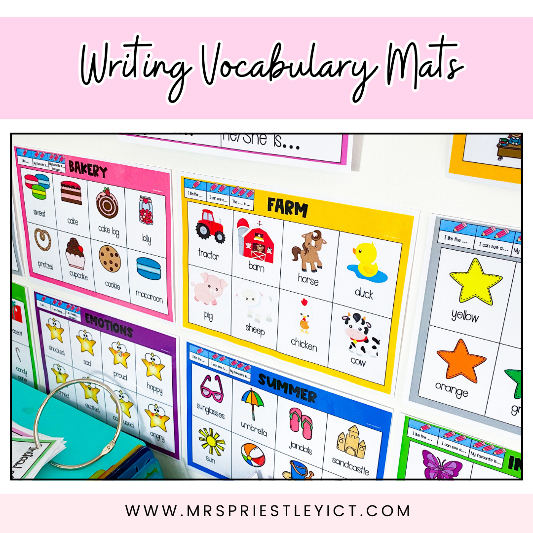 Writing Vocabulary Mats (differentiated and plain)