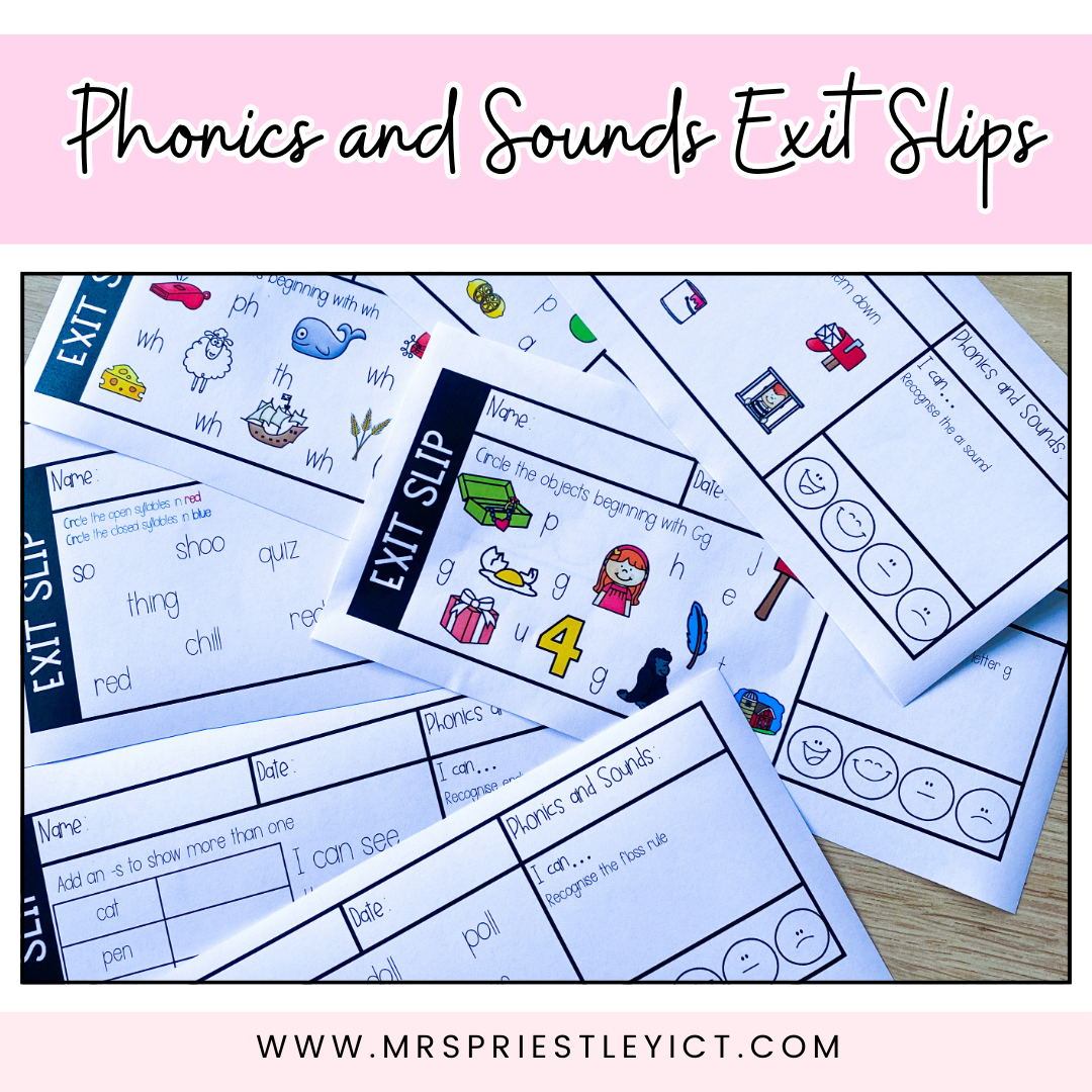 Phonics and Sounds Exit Slips