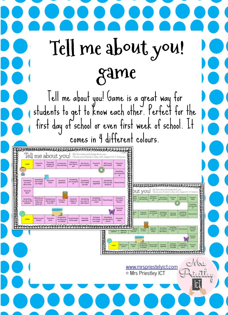 Tell me about you! game