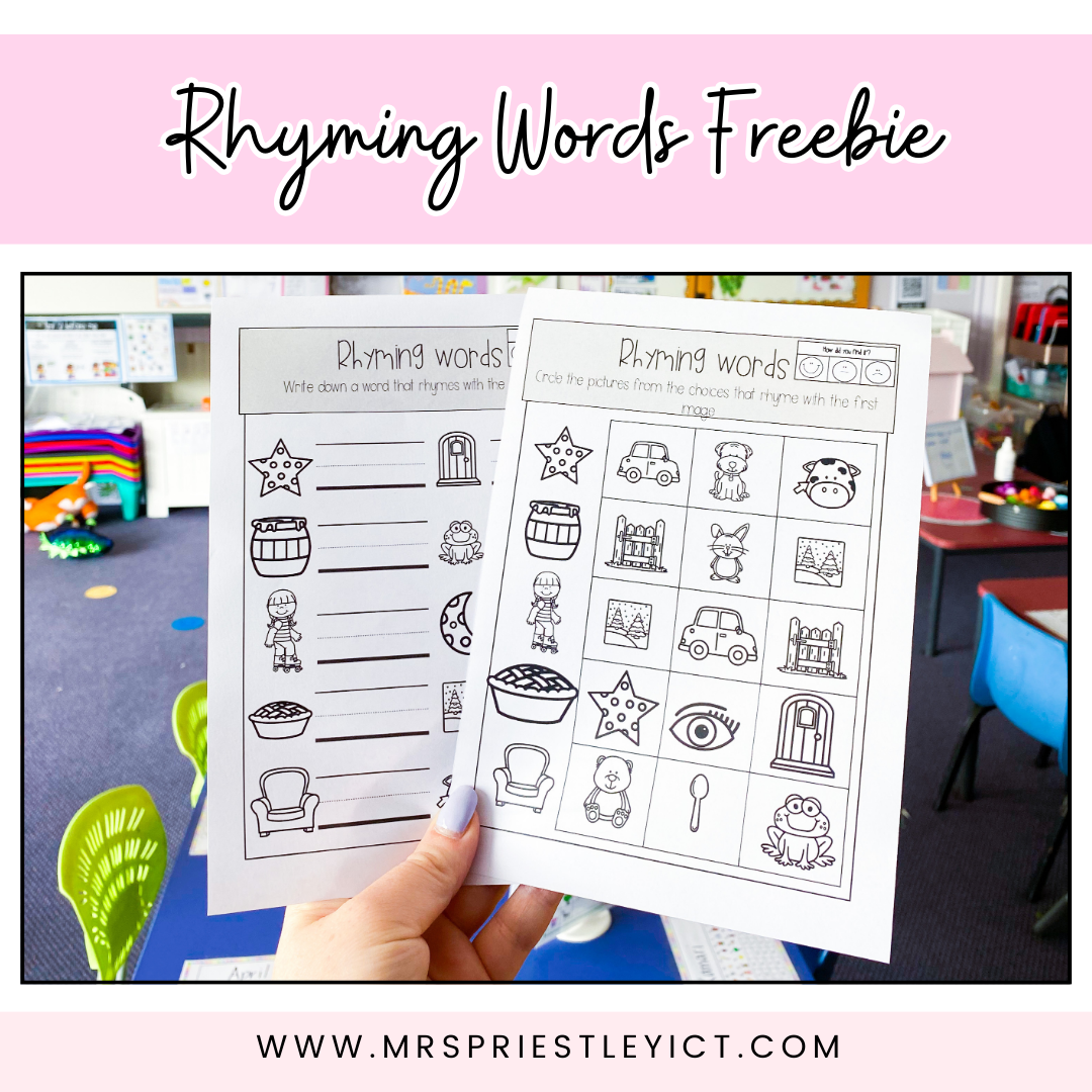 Rhyming words freebie