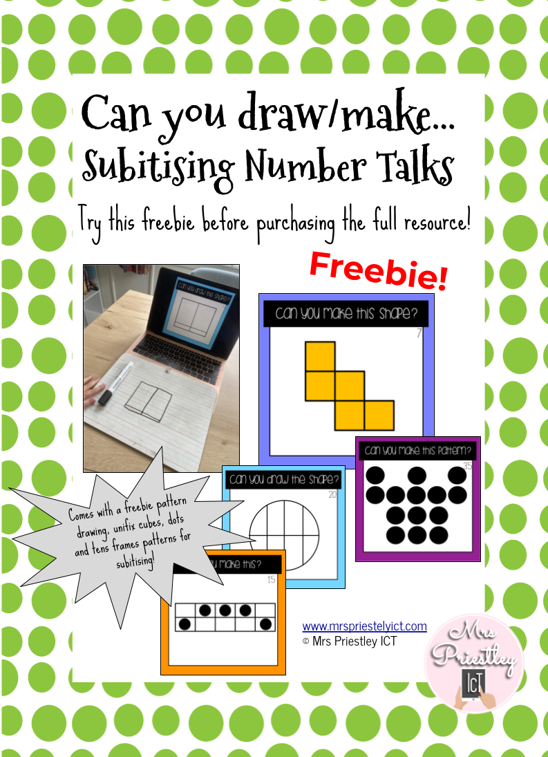 Freebie: Can you make/draw....subitising number talks