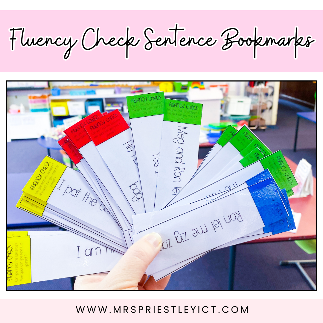 Fluency check sentence bookmarks