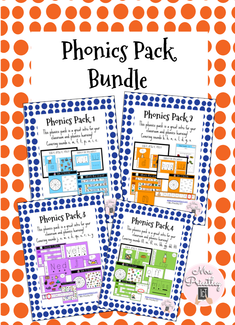 Phonics Pack Bundle (Phonics Packs 1-4)