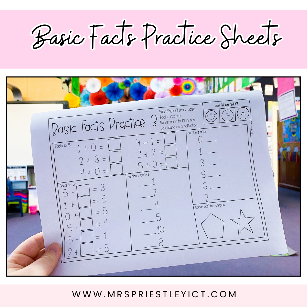 Basic Facts Practice Sheets