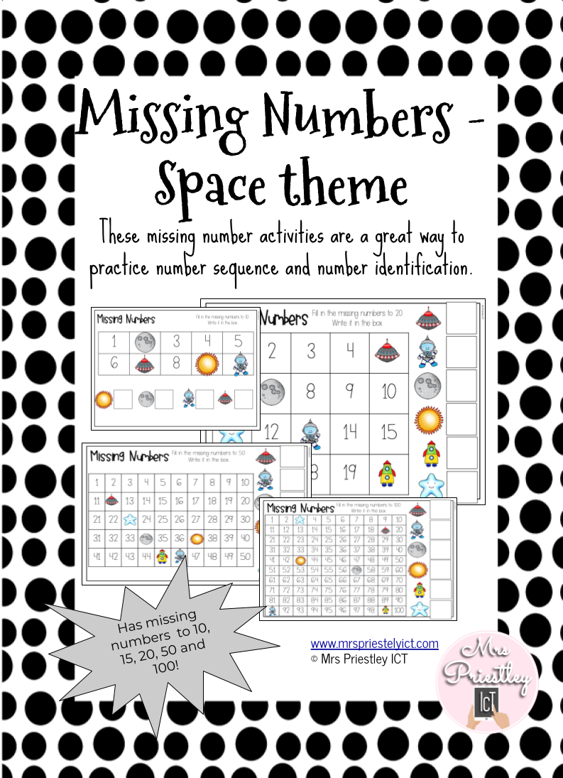 Missing Numbers - Space theme