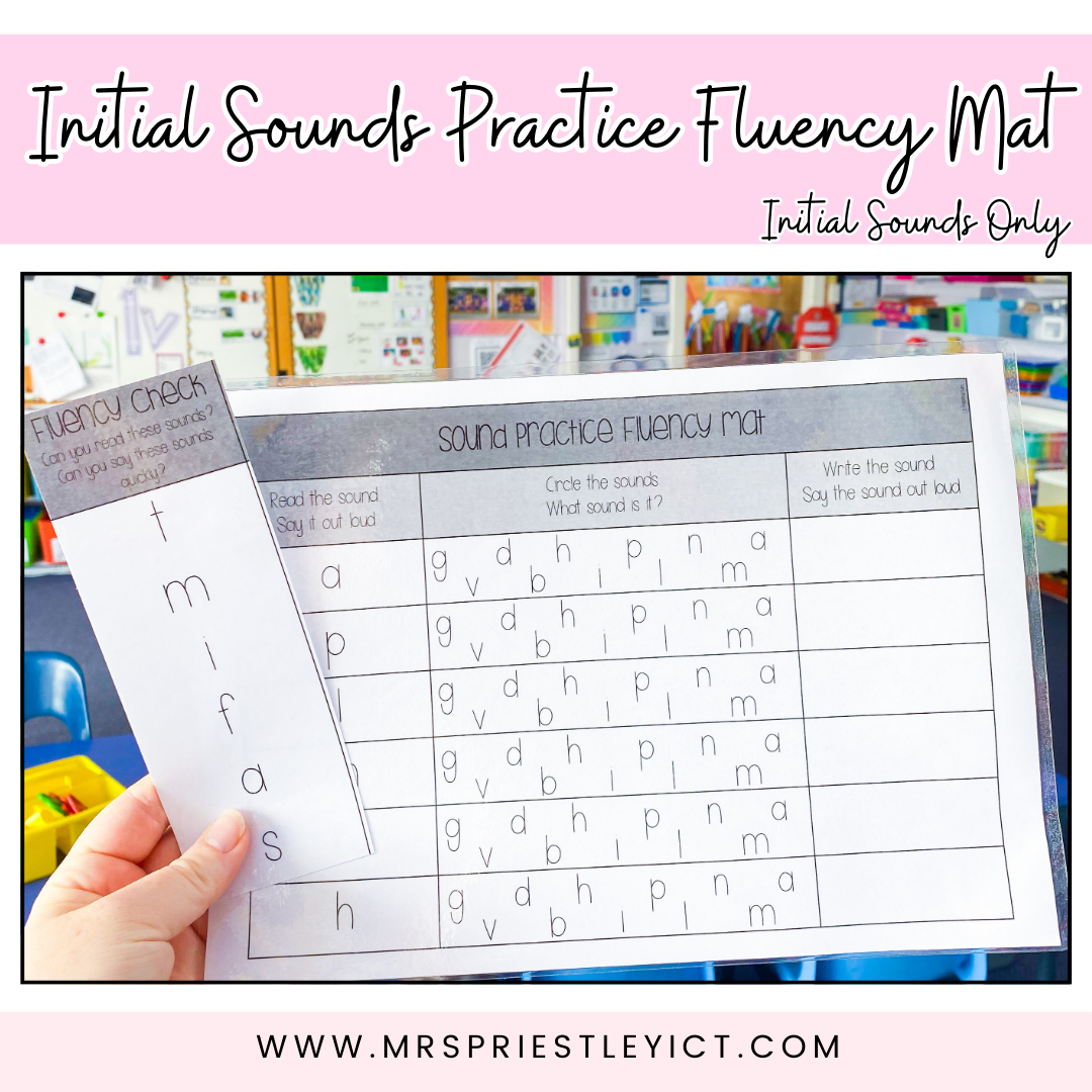 Initial Sounds Practice Fluency Mats