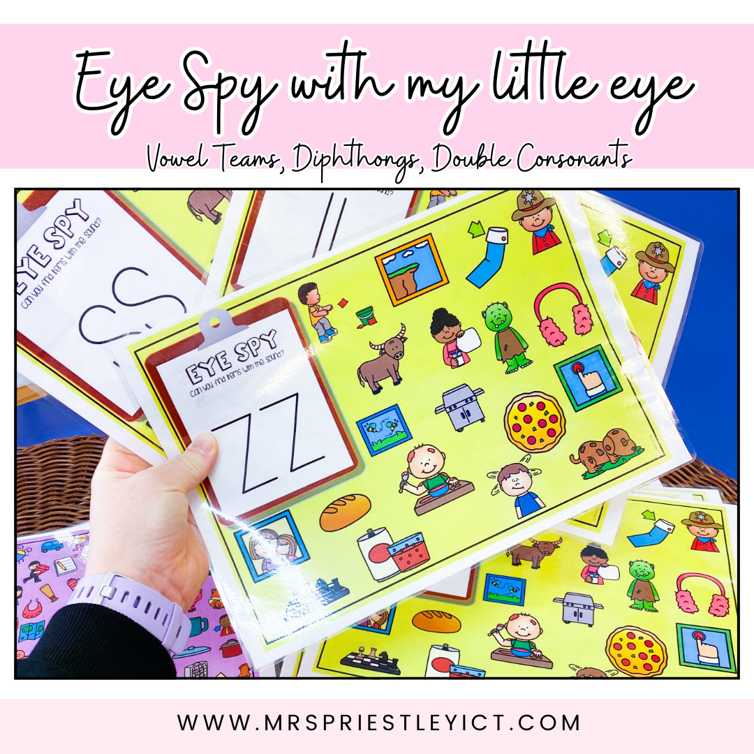 Eye spy with my little eye - vowel teams/diphthongs/double consonant sounds