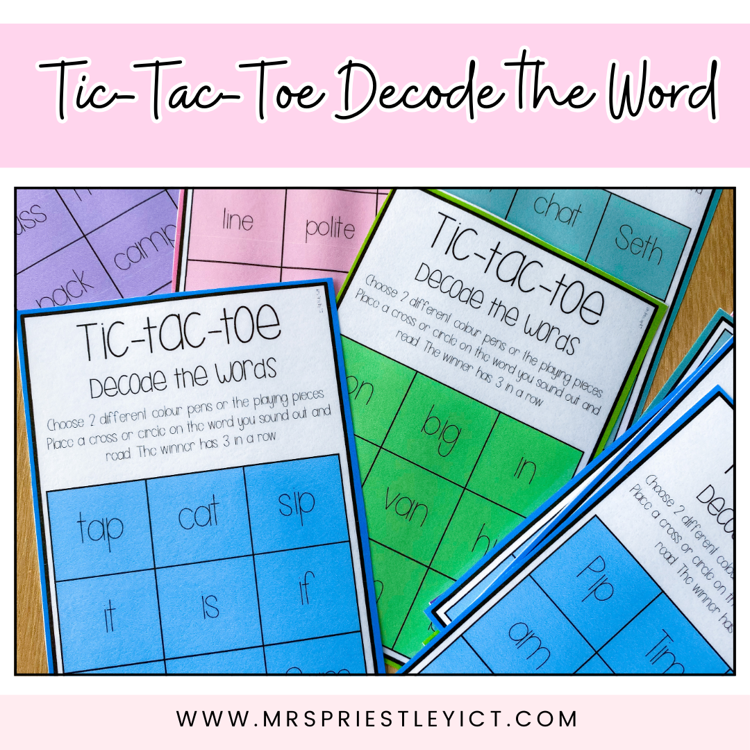 Tic-tac-toe Decode the words