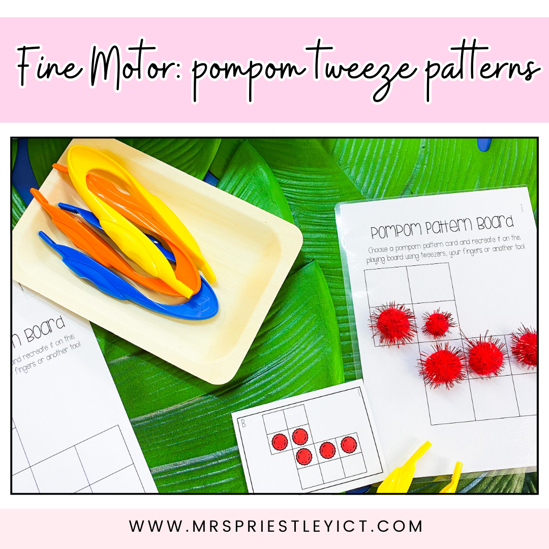 Fine motor: Pompom tweeze patterns