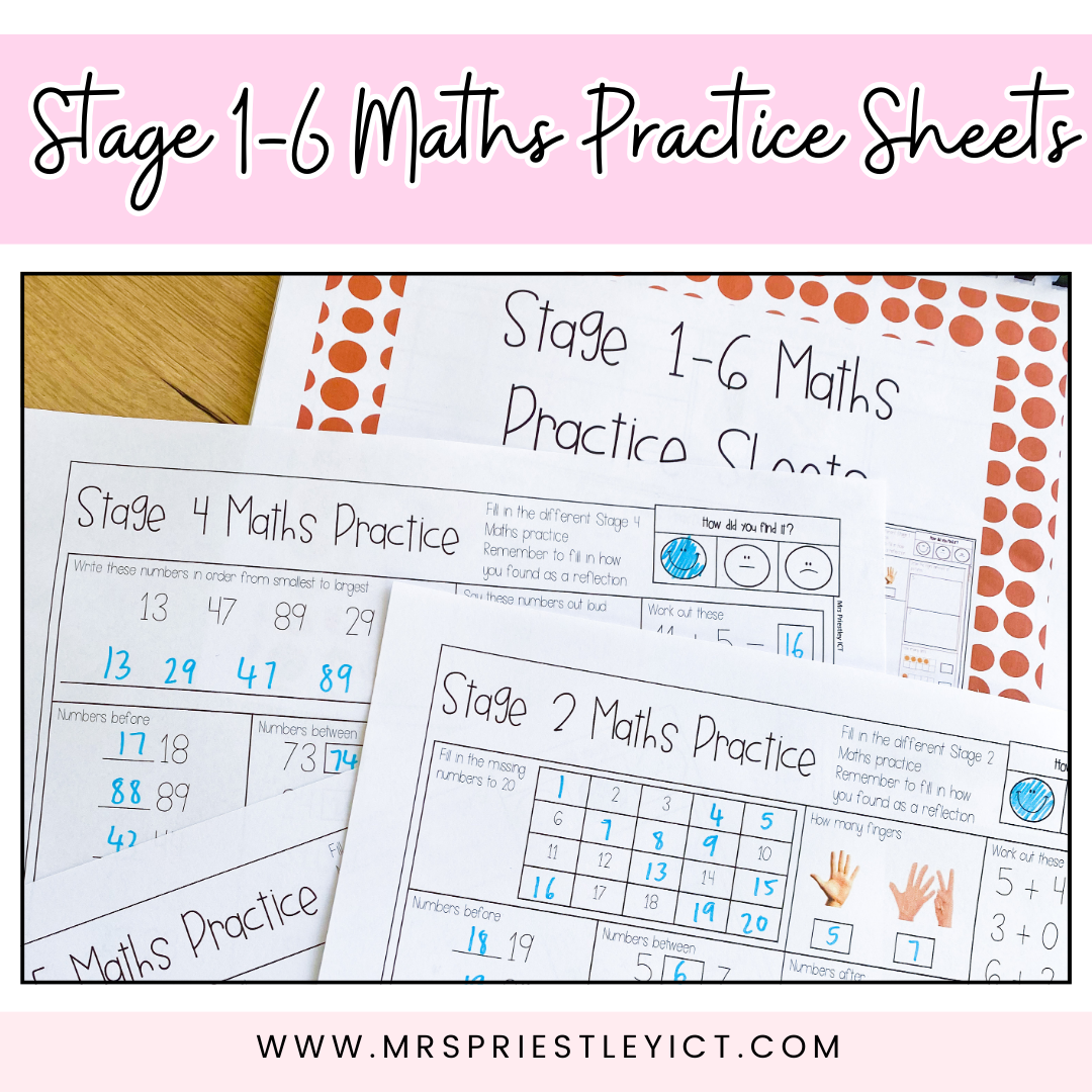 Stage 1-6 Maths Practice Sheets