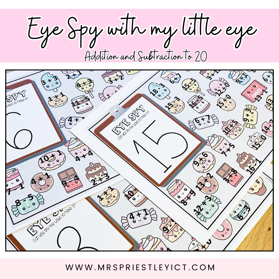 Eye spy with my little eye - addition and subtraction to 20