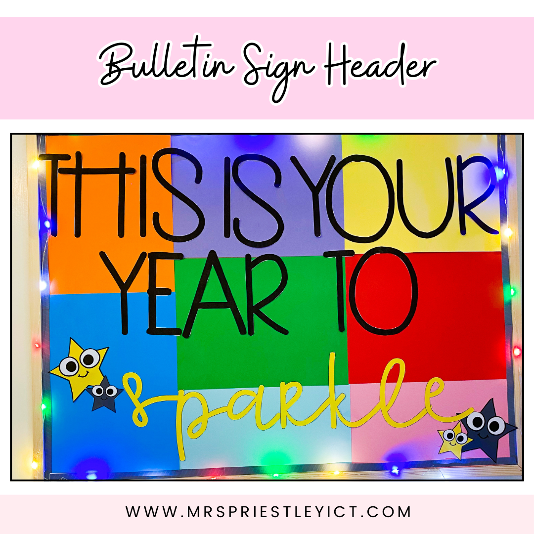 This is your year to sparkle' bulletin sign header