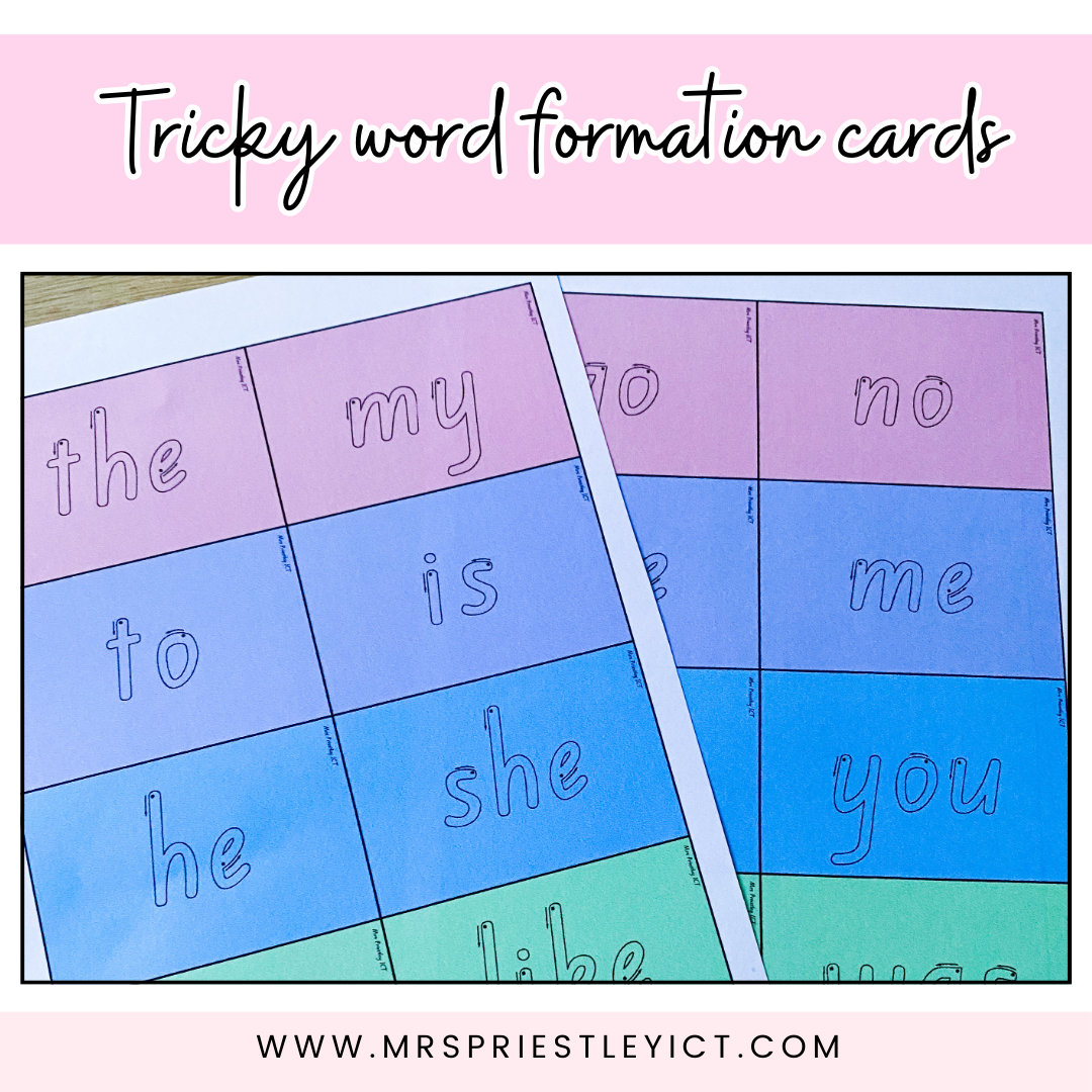 Tricky word formation cards