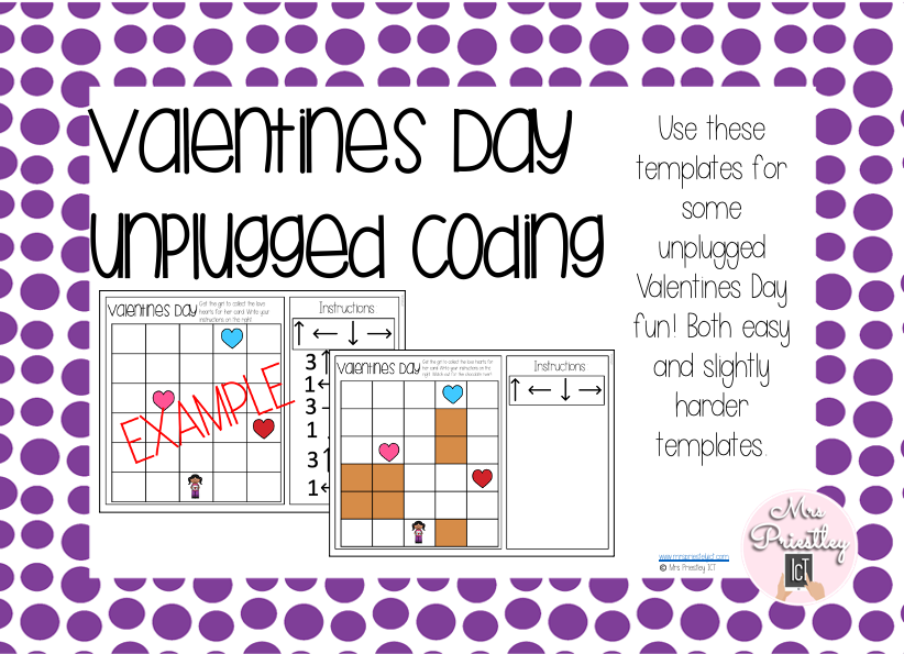 Valentines Day Unplugged Coding Templates