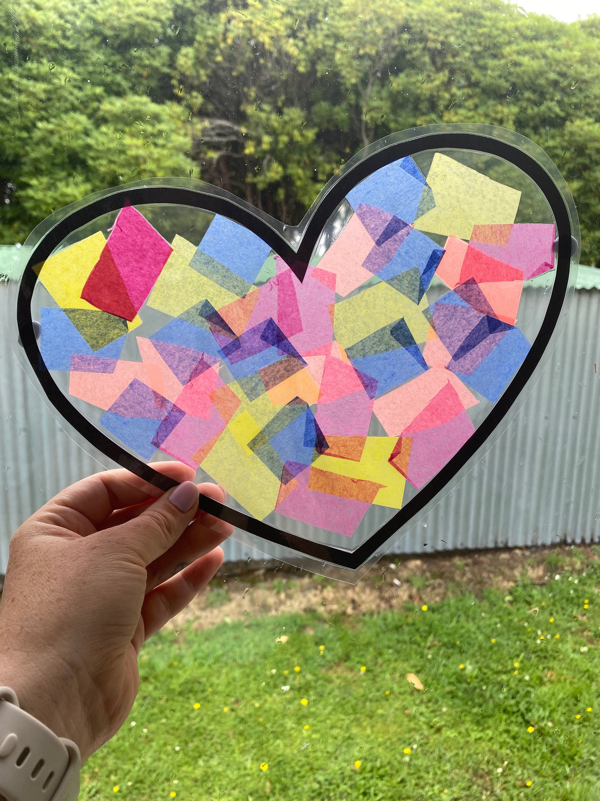 Valentines day stained glass craft