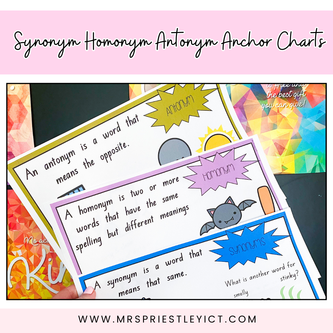 Synonym Homonym Antonym Anchor Charts