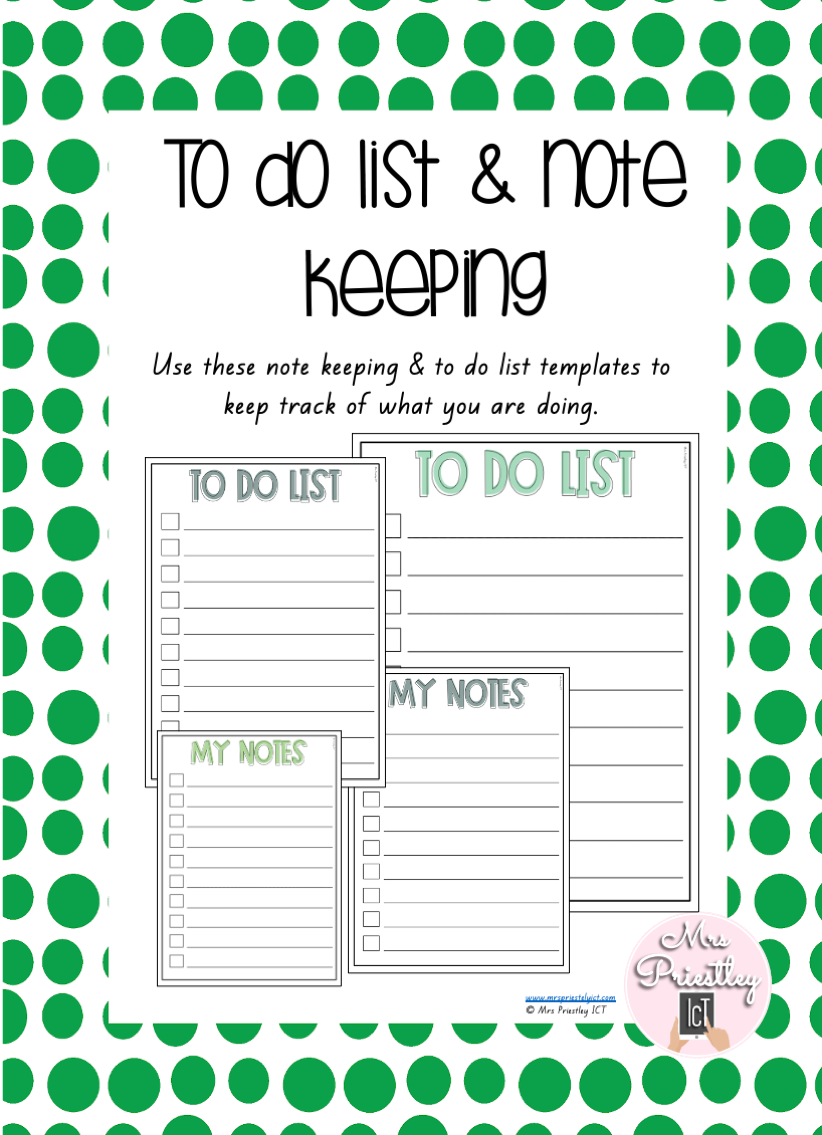 To do list and note keeping