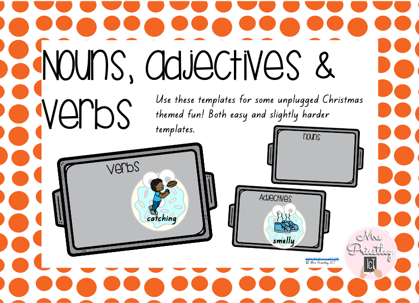 Nouns, adjectives & verbs donut sort