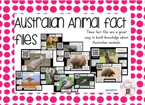 Australian animal QR code fact files