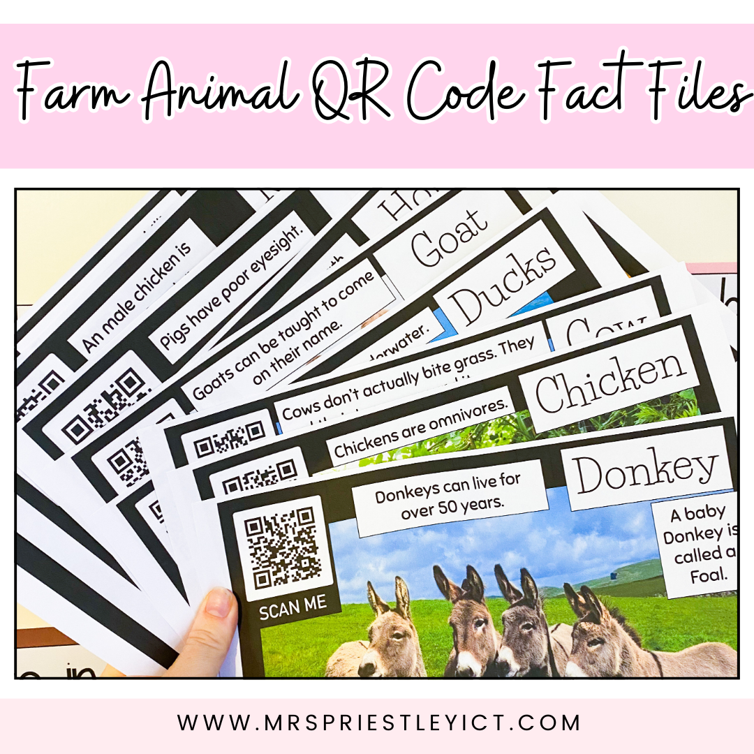 Farm animal QR code fact files