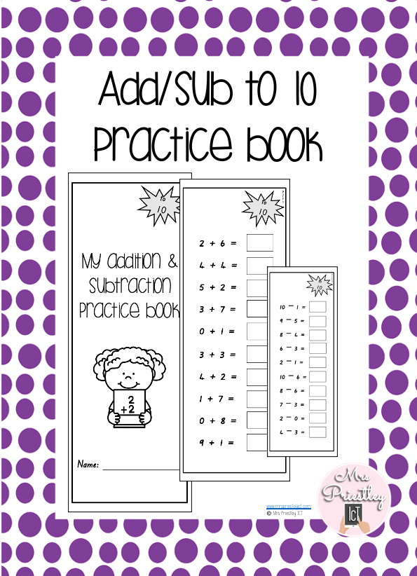 Addition & Subtraction to 10 Practice Book