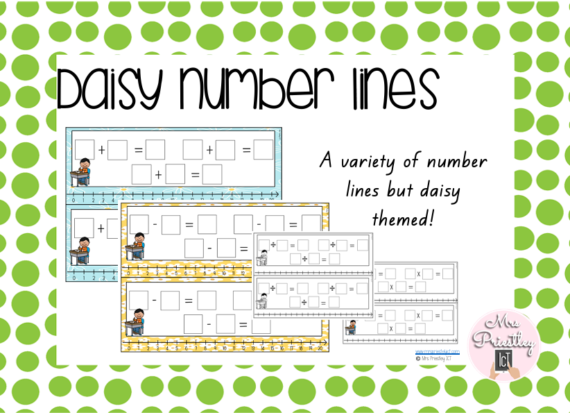 Daisy Theme Maths Number Lines (freebie)