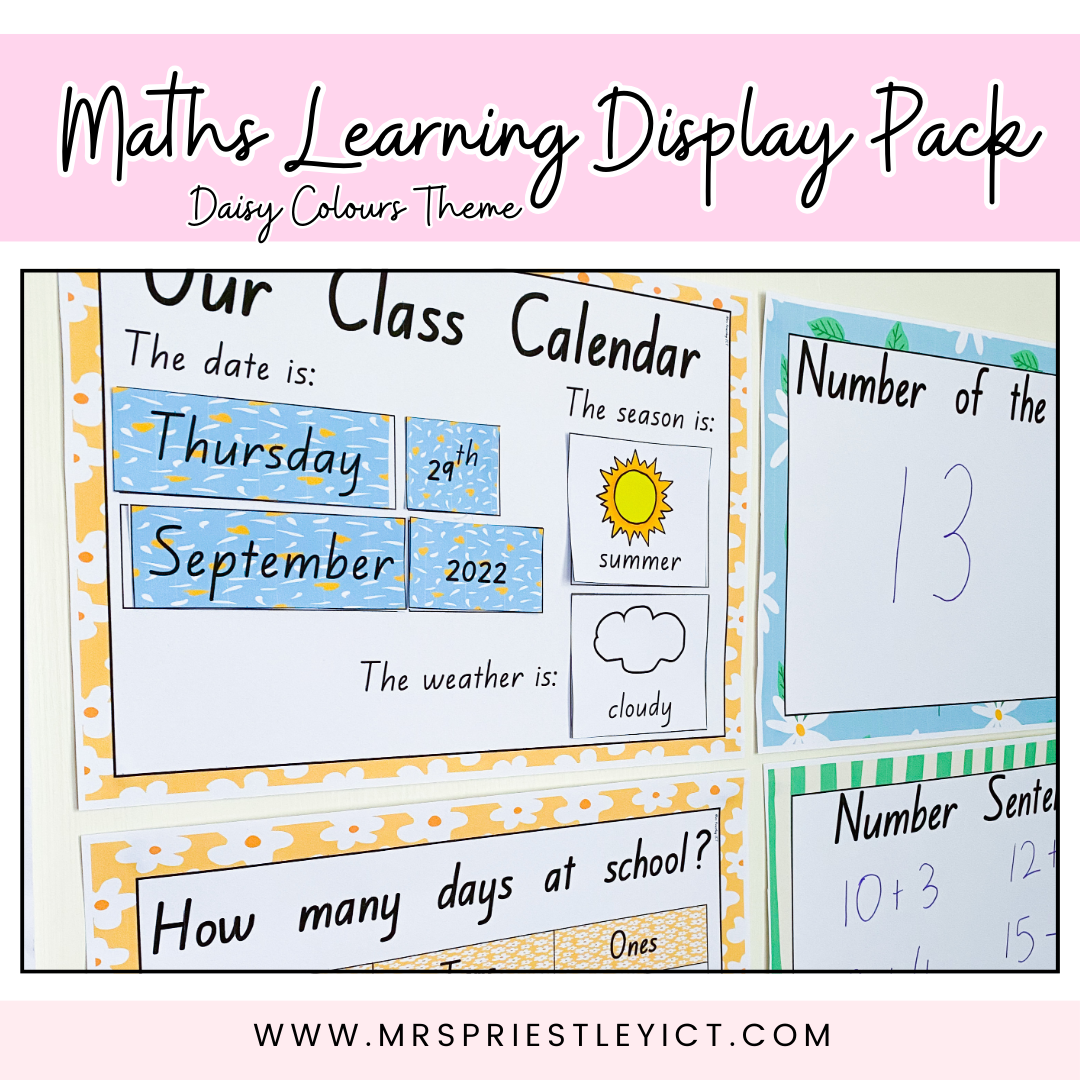 Maths Learning Display Pack (daisy colours)