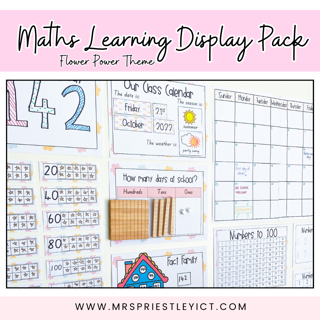 Maths Learning Display Pack (flower power)