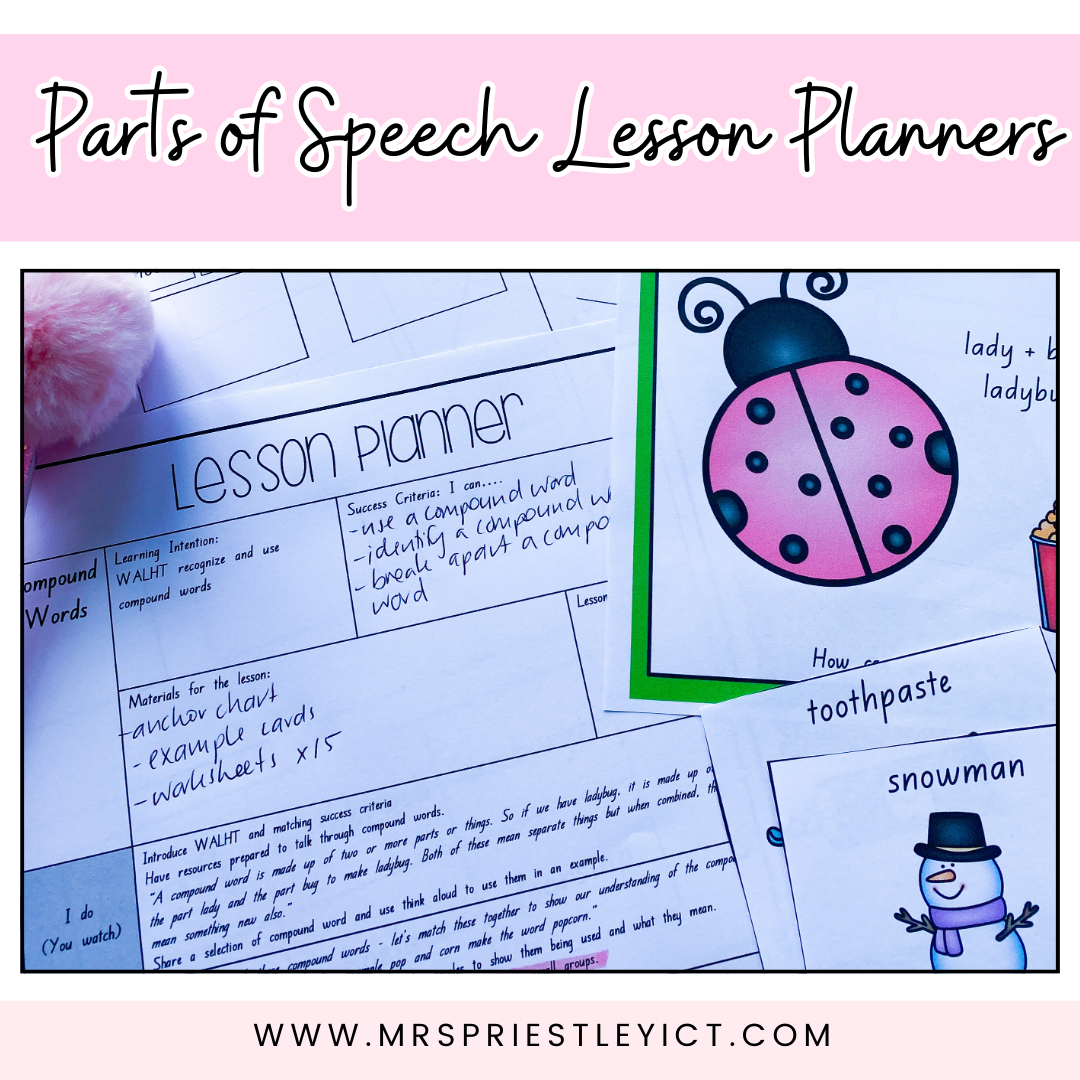 Parts of Speech Lesson Planners Pack