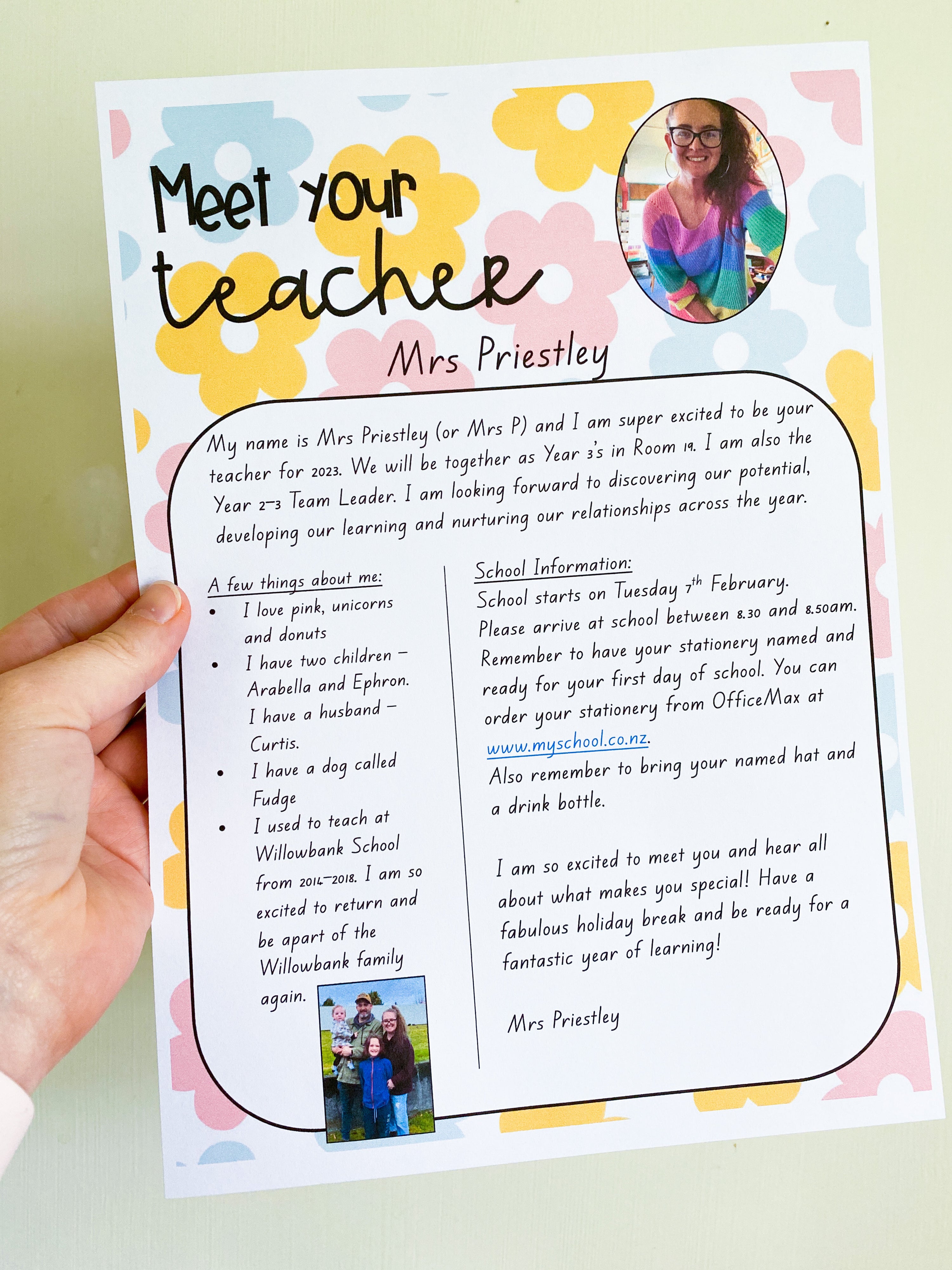 Meet the teacher template (freebie)