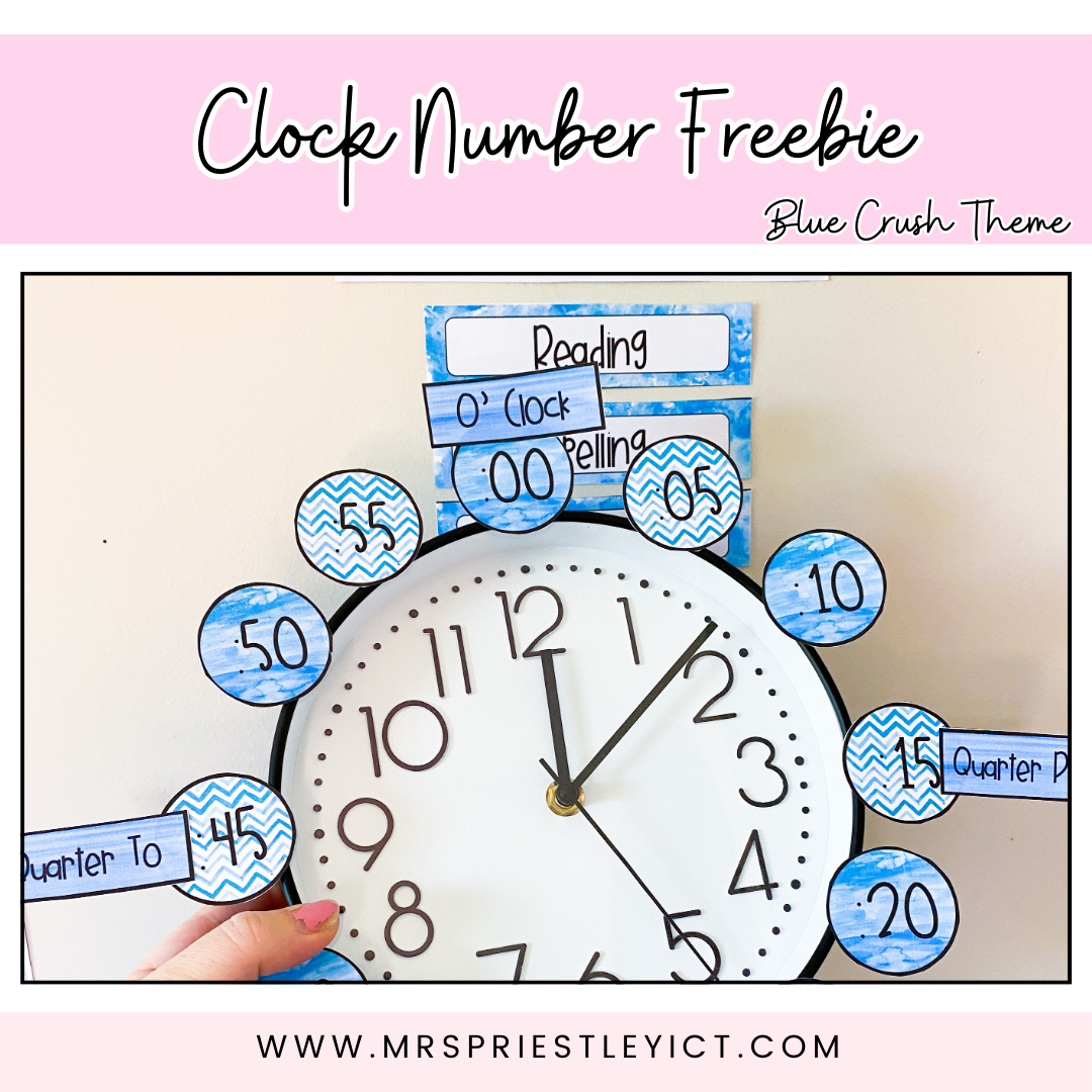 Clock number freebie - blue crush