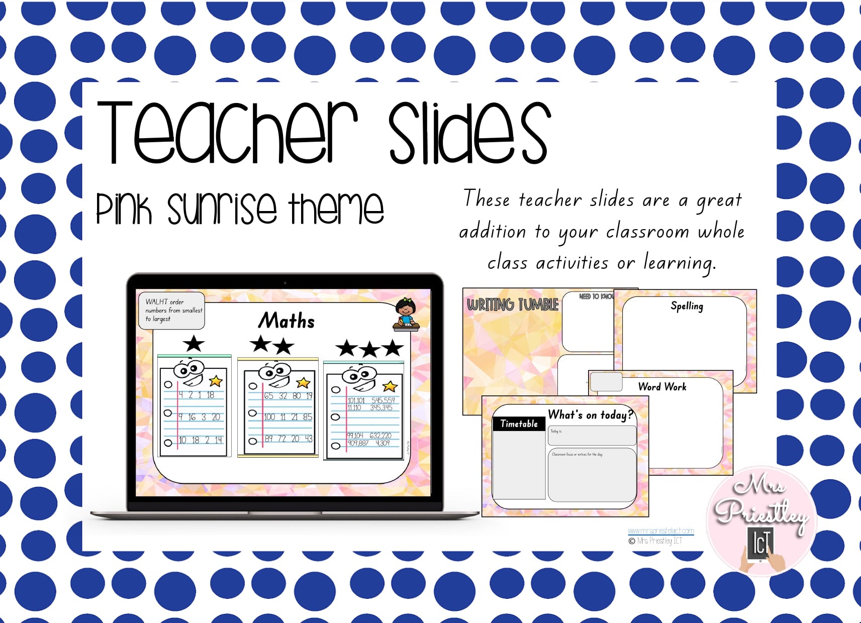 Teacher Slides FULL - Pink Sunrise theme