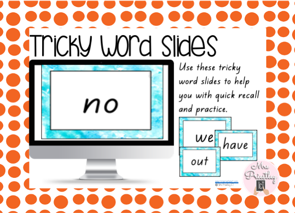 Tricky word slides (blue crush theme)