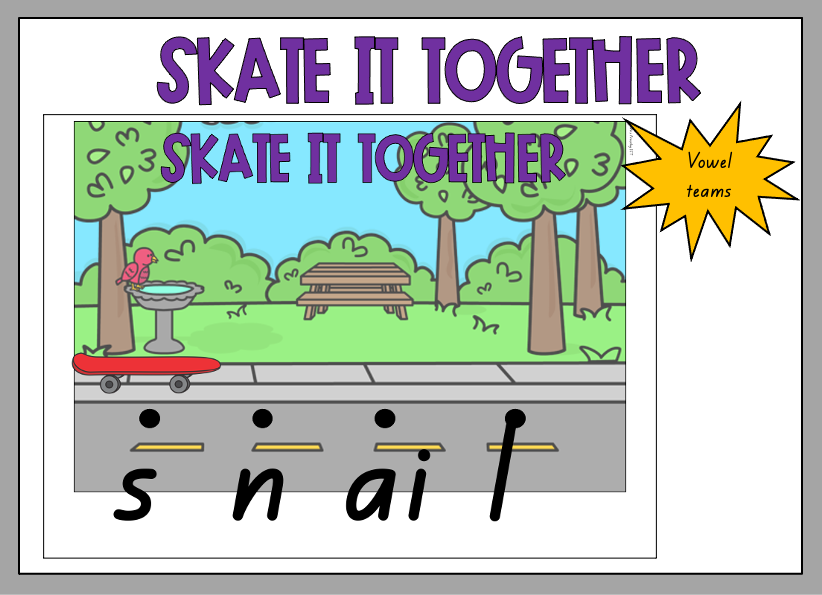 Skate it together slides (vowel teams)