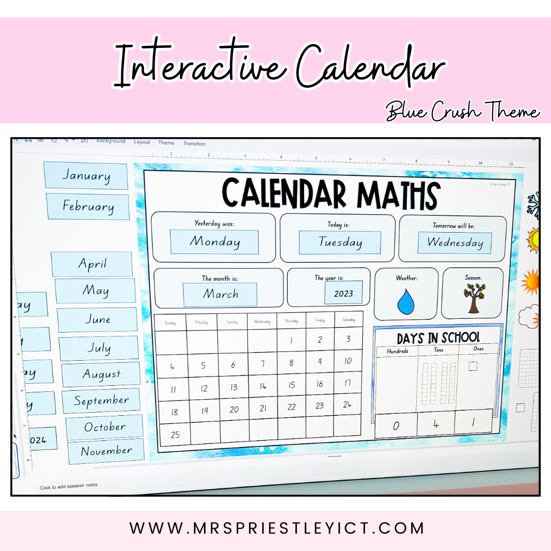 Interactive Calendar (blue crush)