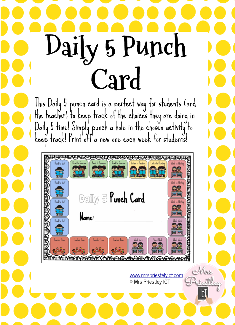 Daily 5 Punch Card