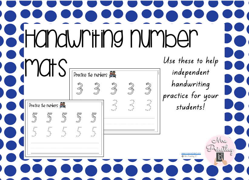 Handwriting Number Mats