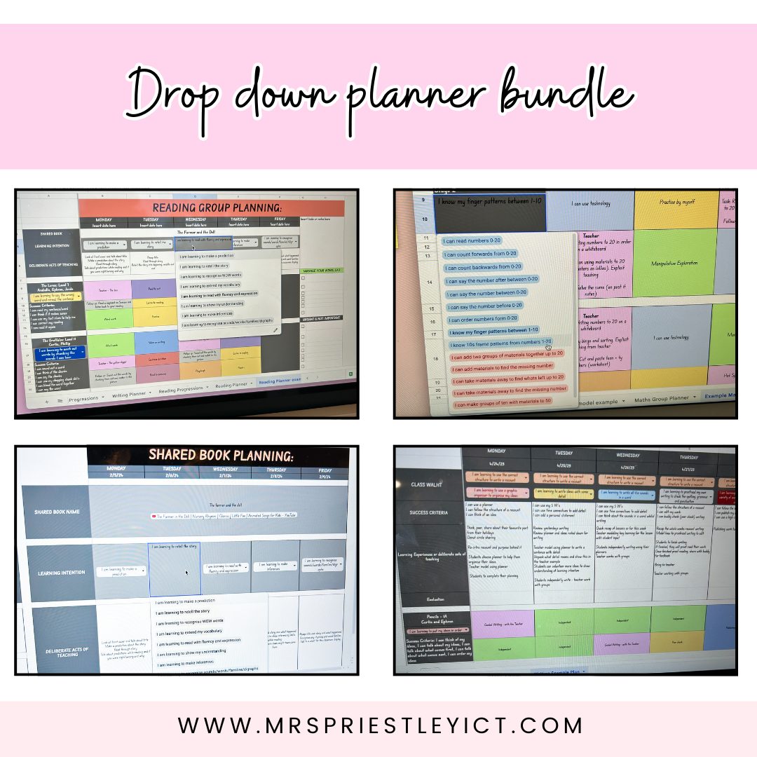 Planner with drop-down progressions bundle