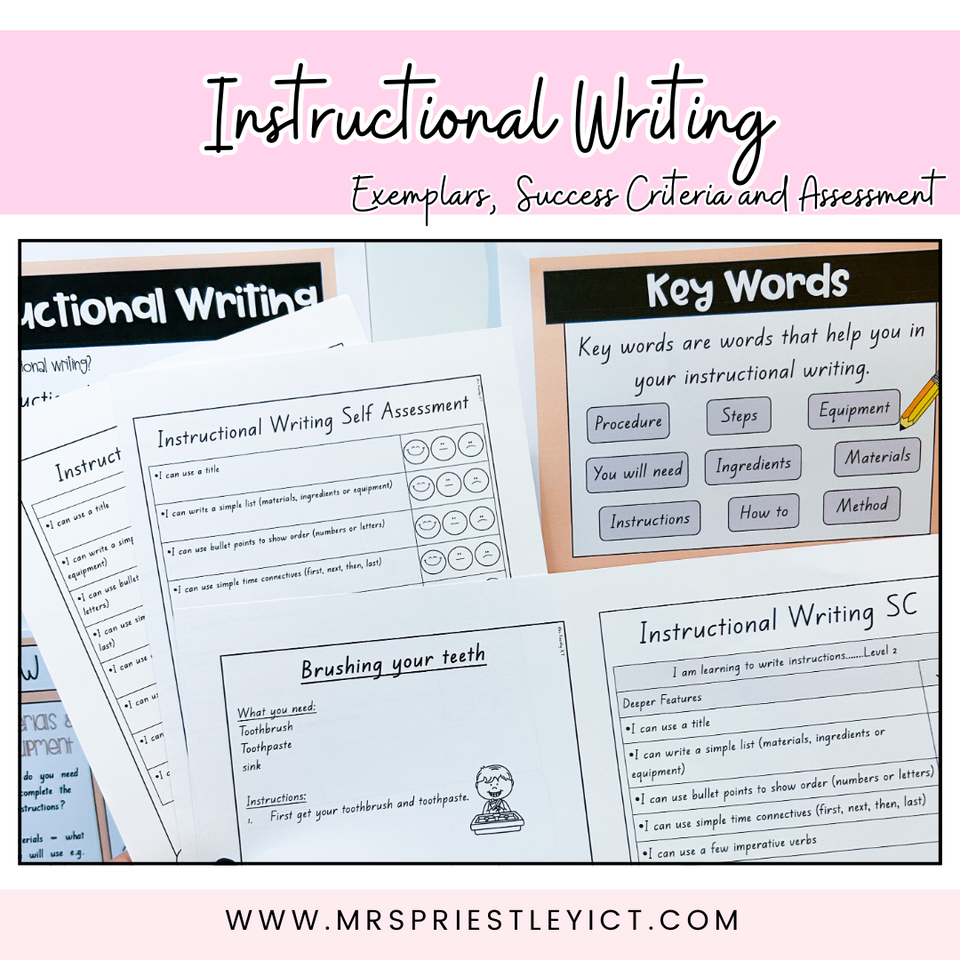Instructional Writing Exemplars, SC and Assessments – Mrs Priestley ICT