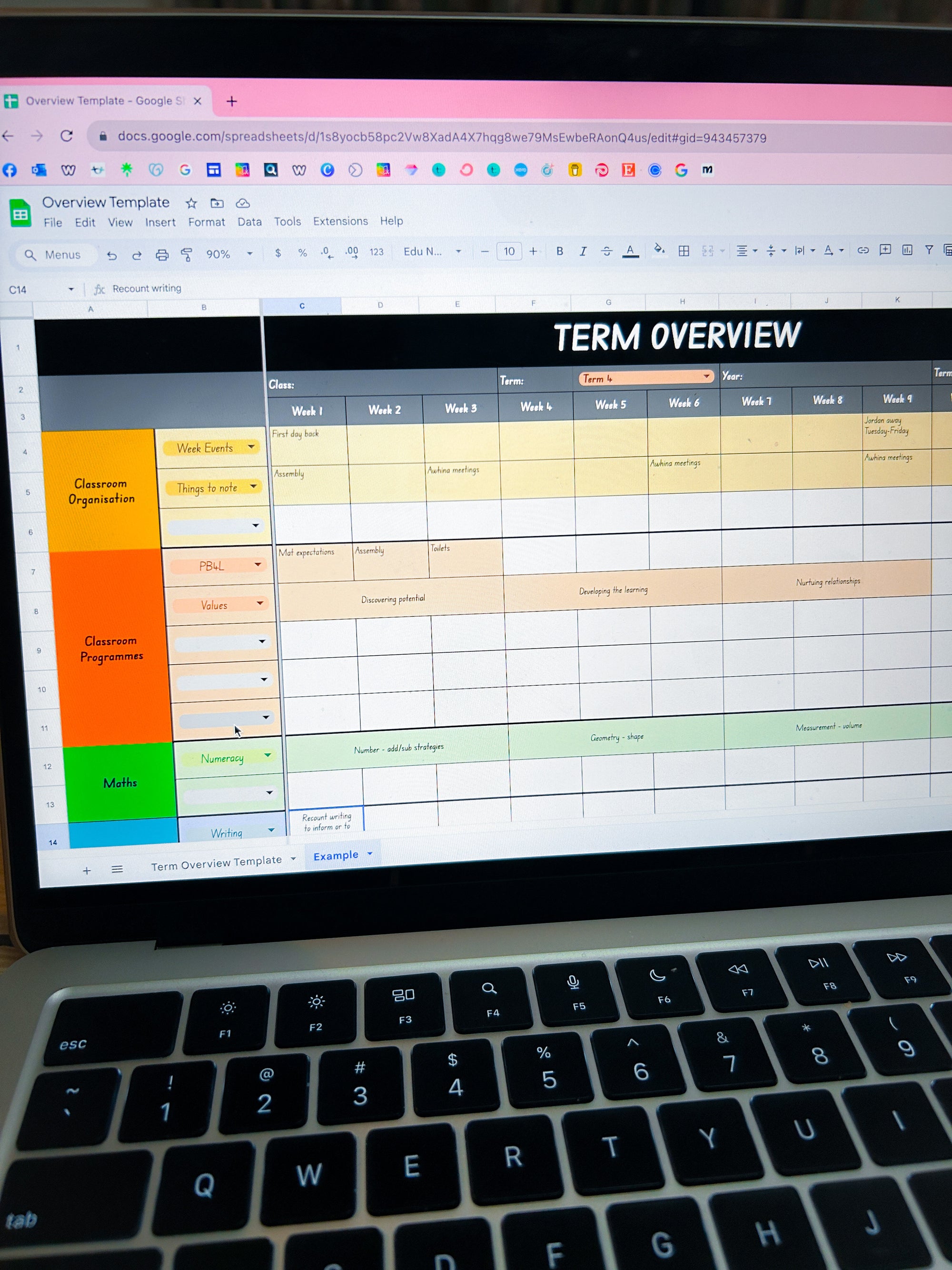 Term Overview Planner Template