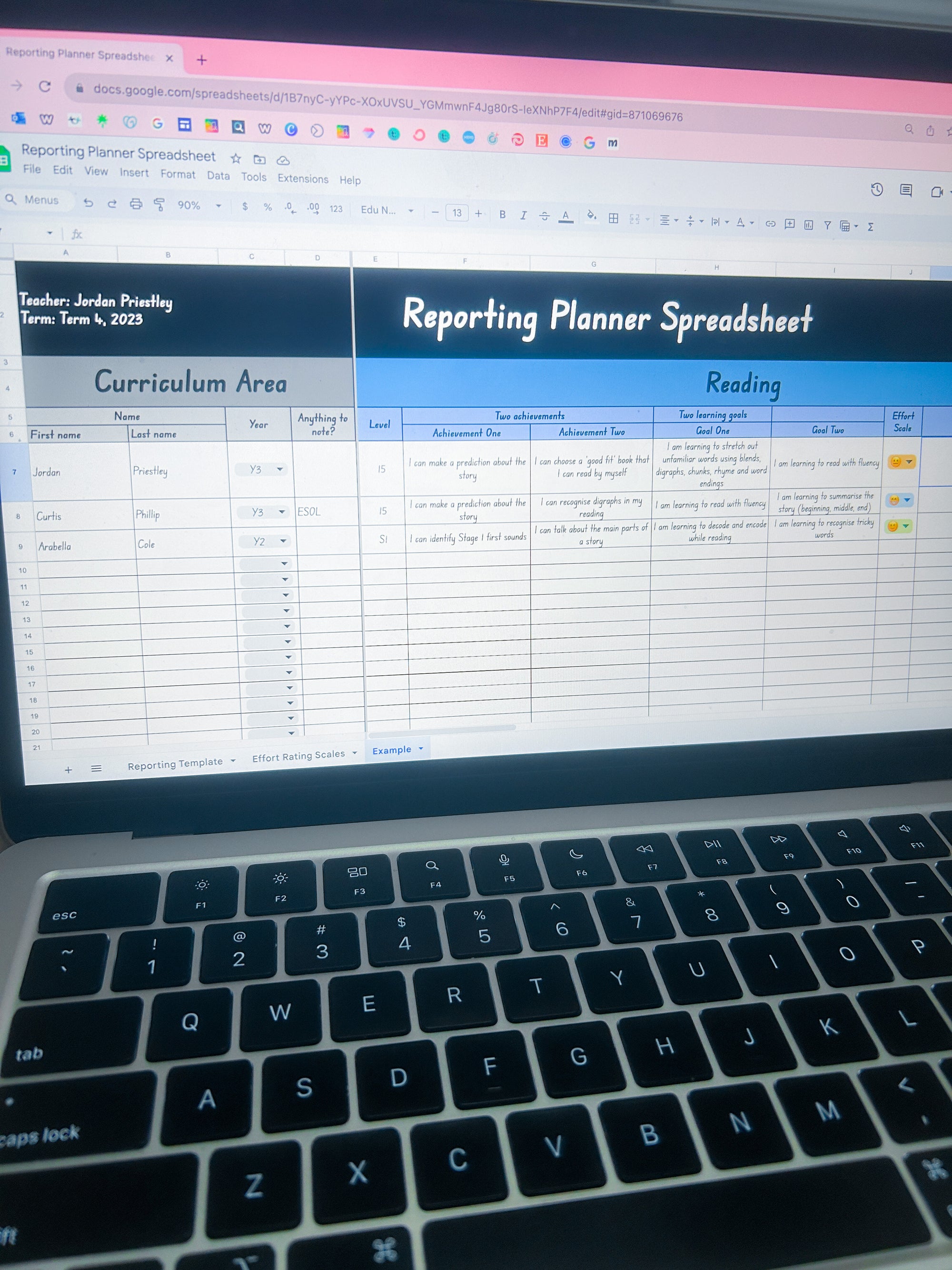 Reporting Planner Template