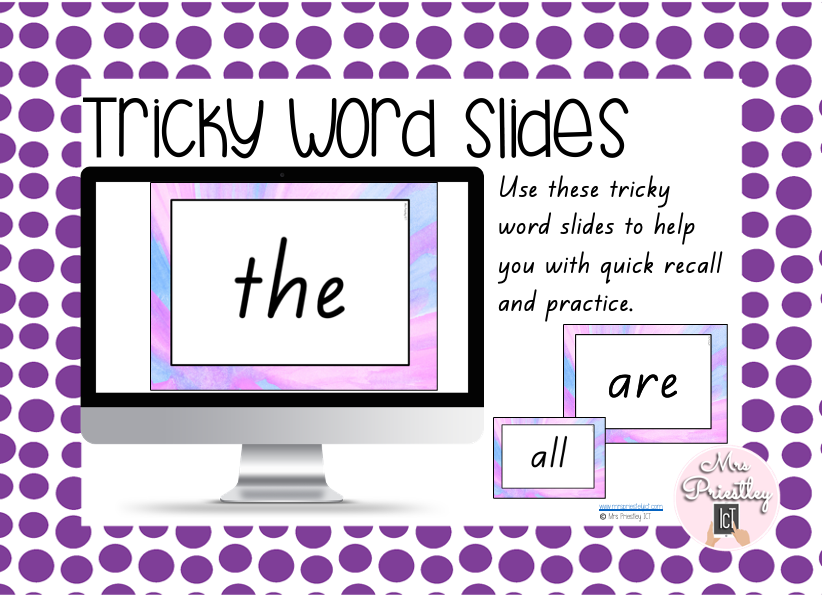 Tricky word slides (purple power theme)