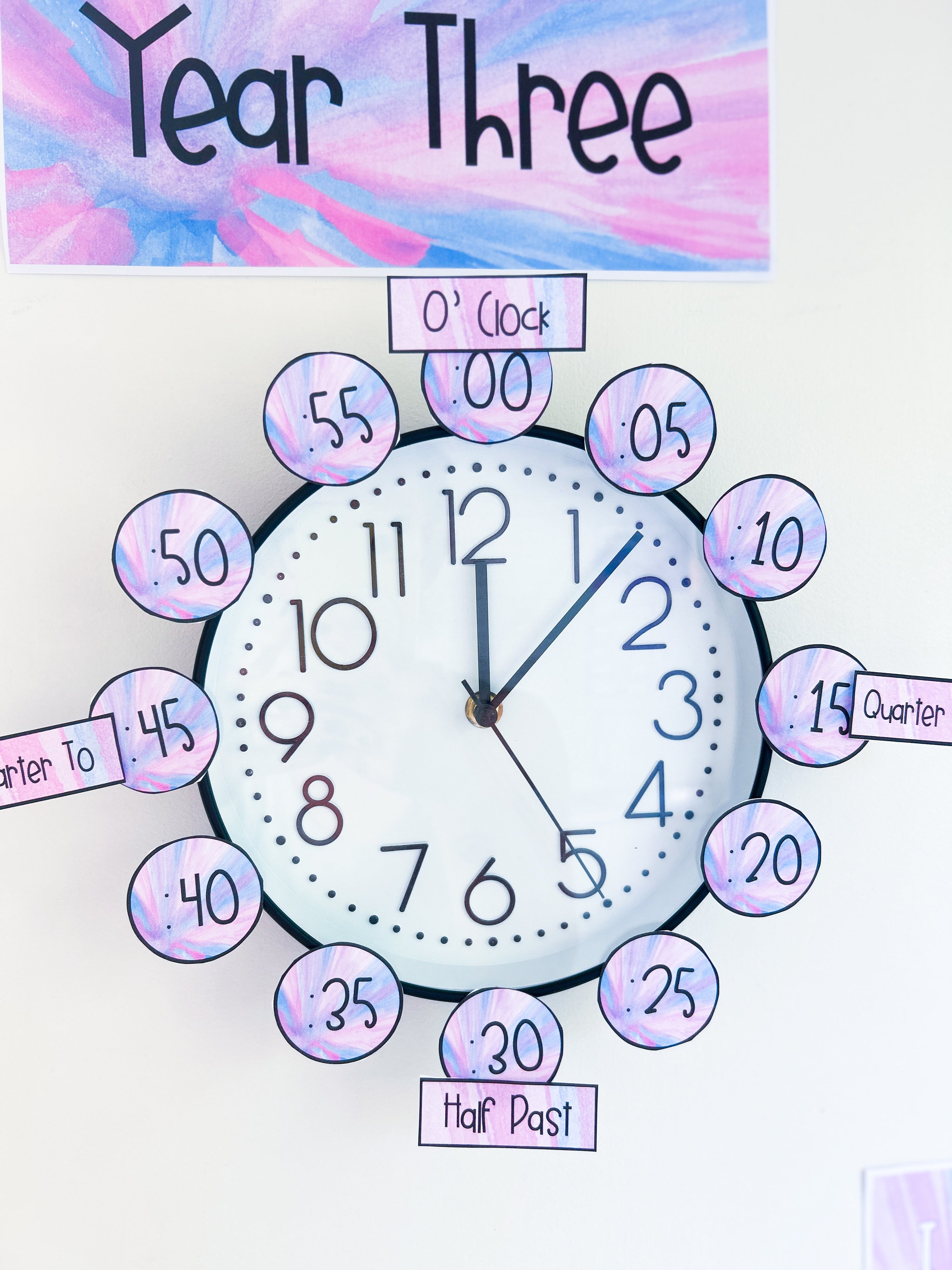 Clock number freebie - purple power