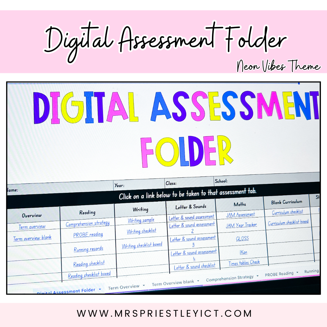 Digital Assessment Folder (Neon Vibes theme)