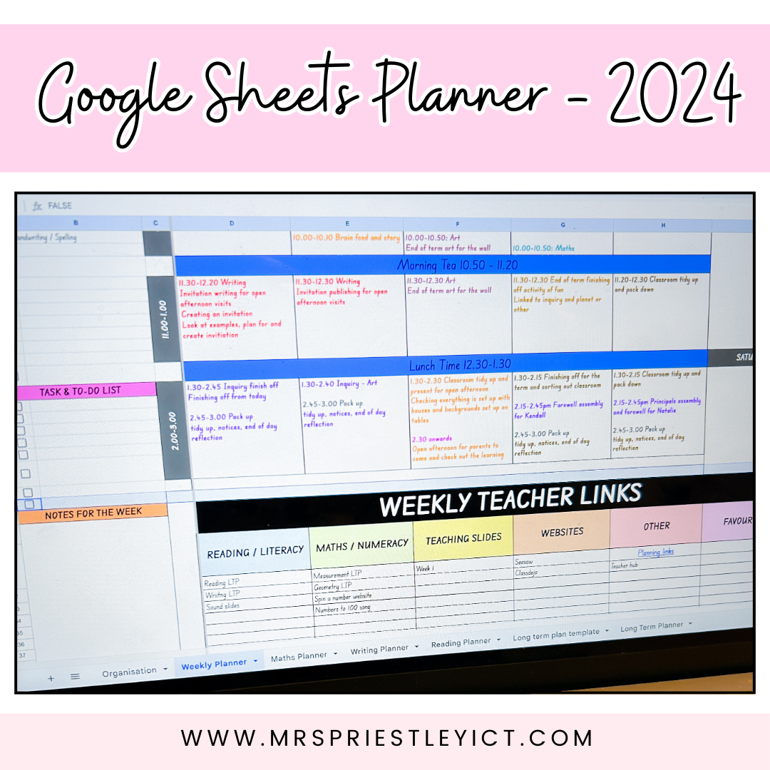 Google Sheets Planner - 2024